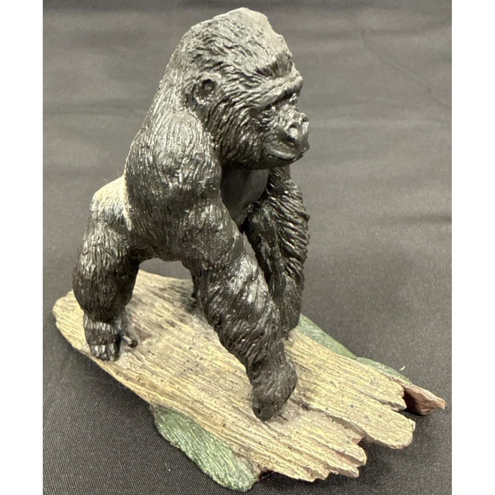Franklin Mint Gorilla Sculpture Wildlife Collection 4in Black 1987 Silverback - Picture 6 of 11